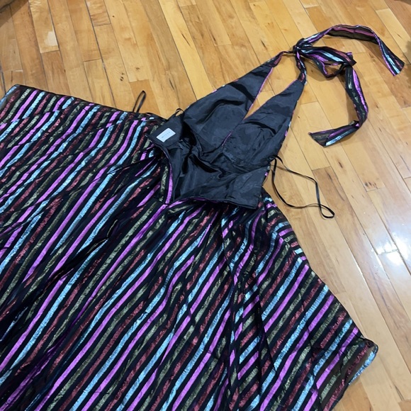 MILLY Angie Stripped organza halter gown - Picture 9 of 11